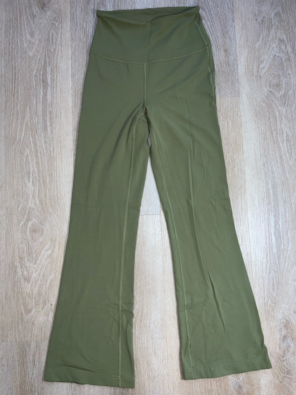 Lululemon Olive Green High-Waist Flared Yoga Pants